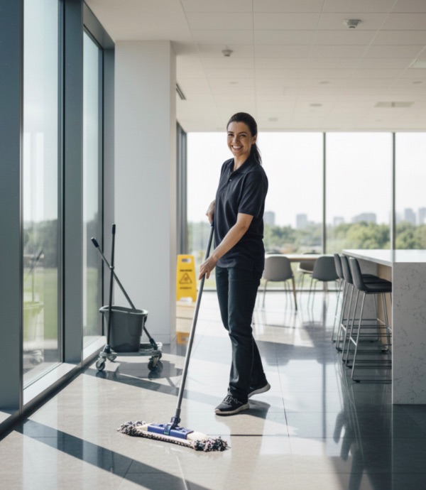 Zufriedene Mitarbeiter bei der Arbeit